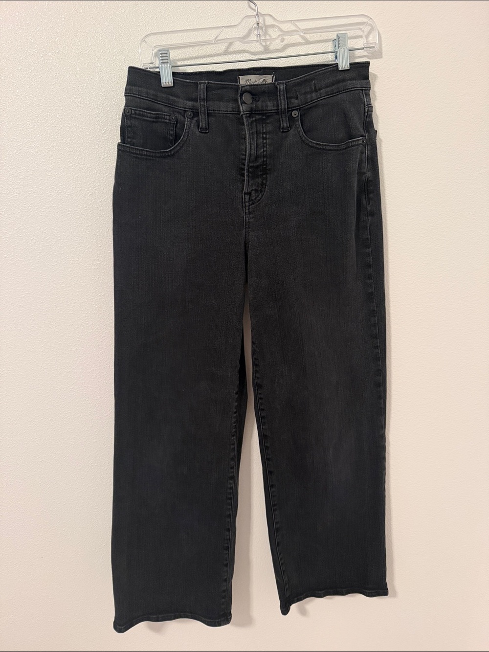 Madewell High-Rise Black wide leg crop